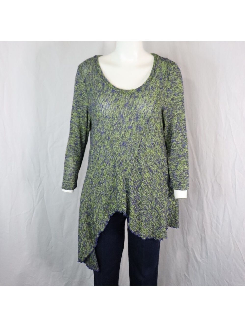 JOSEPH RIBKOFF Asymmetrical Heathered Tunic Top